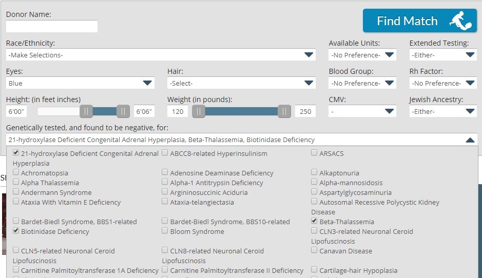 Seattle Sperm Bank Donor Search Tool